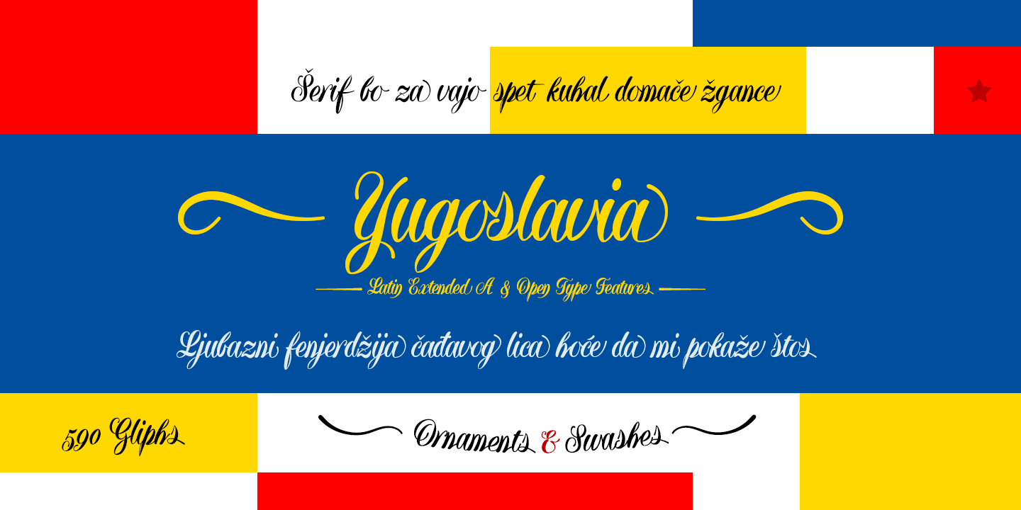 Przykładowa czcionka Yugoslavia #3